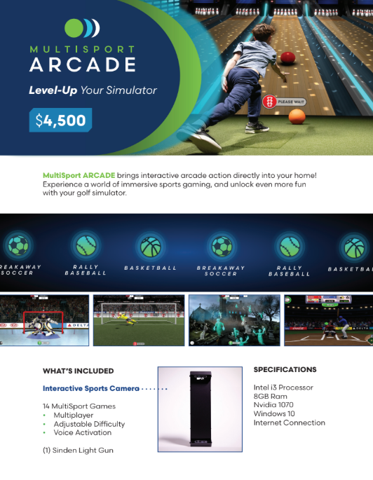 MultiSport Arcade product sheet